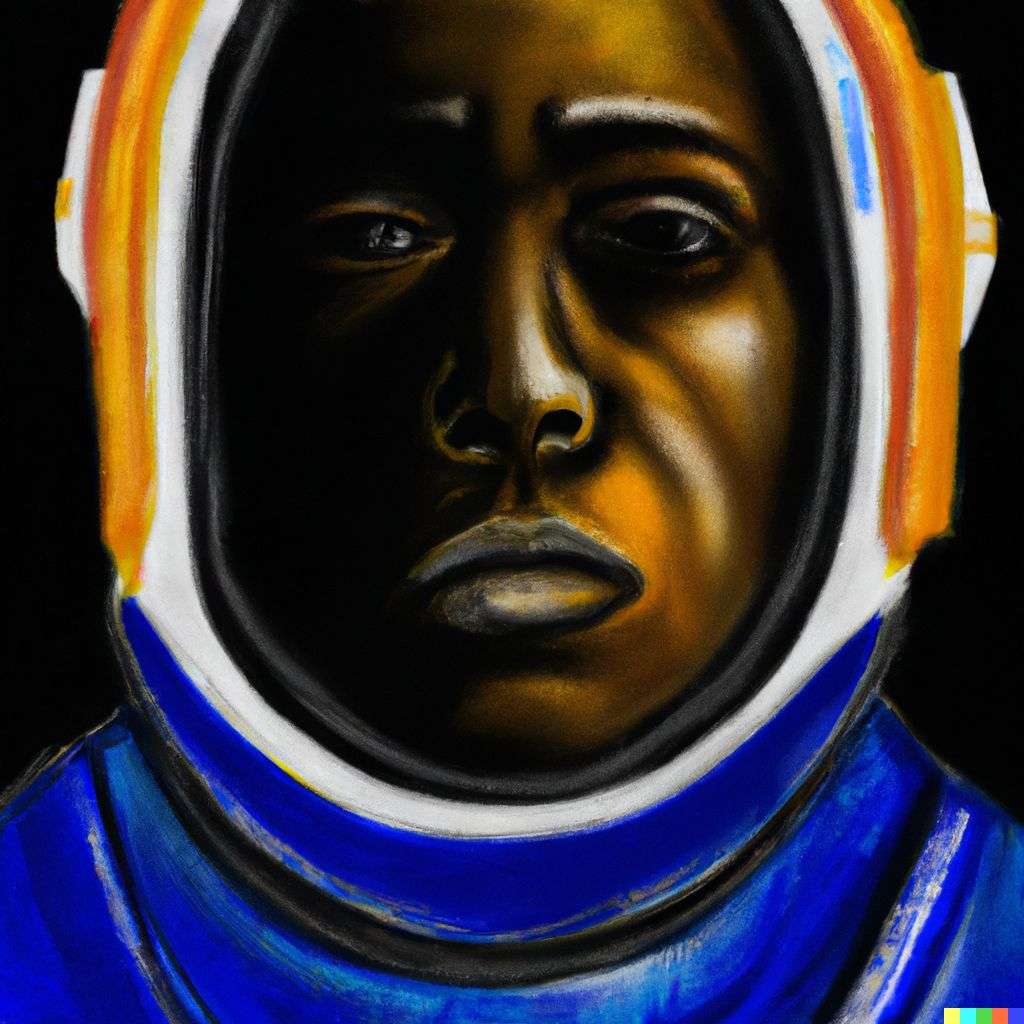 an astronaut, painting from the 21st century